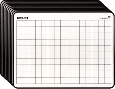 Legamaster Lerntafel, Hoch-/Querformat, 2-seitig, blanko/kariert, magnetisch, B 305 x H 229 mm, lackierter Stahl, weiß, 10 Stück
