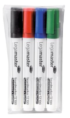 Legamaster Whiteboardmarker TZ 100, Rundspitze, Strichstärke 1,5-3 mm, nachfüllbar, farbsortiertes 4er-Set