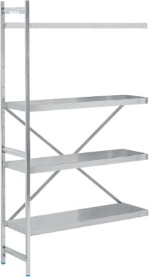 Legbord aanbouw, roestvrij staal, gesloten legborden, B 1175 x D 400 mm