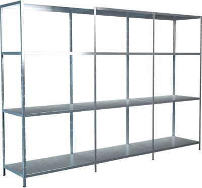 Legborden zonder bouten, H 1800 x B 2600 x D 350 mm, gegalvaniseerd