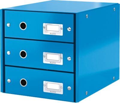 LEITZ® 3 Schubladen Click + Store, hoch, blau