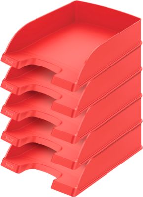 LEITZ® Ablagekorb Standard 5227, Kunststoff, 5 Stück, rot
