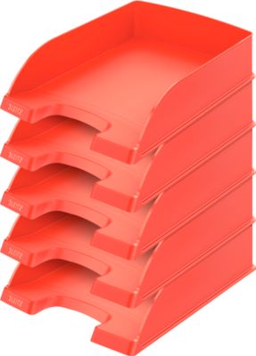 LEITZ® Ablagekorb Standard 5227, Kunststoffl, 5 Stück, hellrot