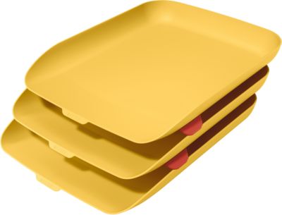 Leitz® Briefkorb Cosy, 3er Set, für A4-Dokumente, stapelbar, gelb