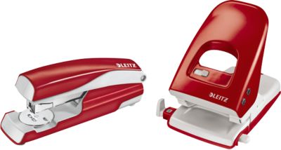 LEITZ® Bürolocher 5138 + Heftgerät 5522 SET, rot
