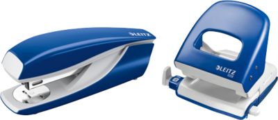 LEITZ® Bürolocher + Tischheftgerät SET, blau
