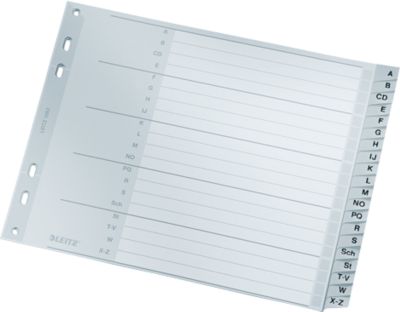 LEITZ® Kunstoffregister, Buchstaben A-Z (Blätter), Nr. 1262
