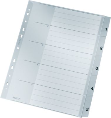 LEITZ® Kunstoffregister, Zahlen 1-5 (5 Blätter),  Nr. 1283