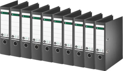 LEITZ® Ordner 1007/1008, DIN A4, Rückenbreite 80 mm, 10 Stück, schwarz