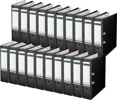 LEITZ® Ordner 1010, DIN A4, Rückenbreite 80 mm, 20 Stück, schwarz