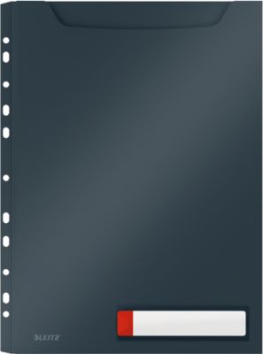 Leitz® Prospekthülle Cosy Privacy Maxi, blickdicht, DIN A4, bis 150 Blatt, Lochrand einklappbar, 3 Stück, grau