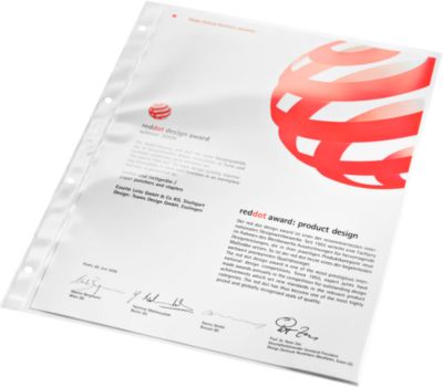 LEITZ Prospekthüllen 4734, DIN A4, oben offen, 100 Stück, glasklar, transparent