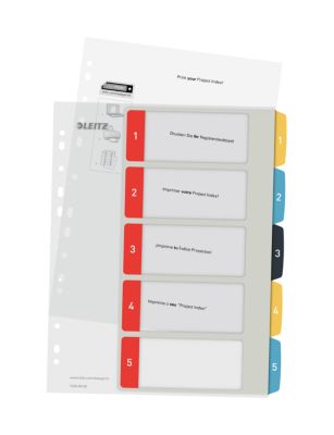 Leitz® Register Cosy, A4 Überbreite, beschreibbar, Universalllochung, austauschbares Deckblatt, Polypropylen, farbige Taben 1-5