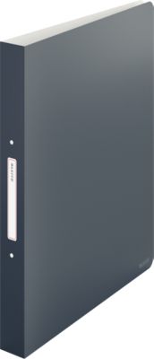 Leitz® Ringbuch Cosy, A4-Format, 2-Ring-Mechanik für bis zu 190 Blatt, mit Rückenschild, Polypropylen, grau