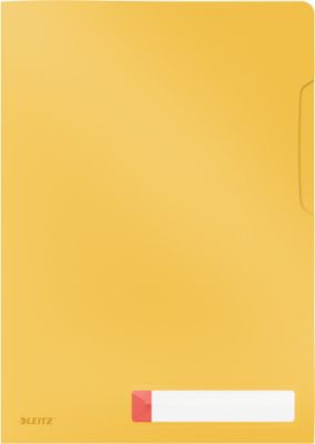 Leitz® Sichthülle Cosy Privacy, blickdicht, A4-Format, für bis zu 40 Blatt, mit Beschriftungsschild, 3 Stück, gelb