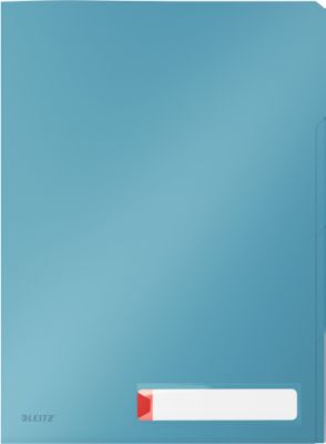 Leitz® Sichthülle Cosy Privacy, blickdicht, DIN A4, bis zu 40 Blatt, 3 Fächer, Beschriftungsschild, 3 Stück, blau