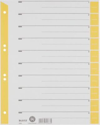 LEITZ® Trennblätter A4 1652, zur freien Verwendung, 25 Stück, gelb