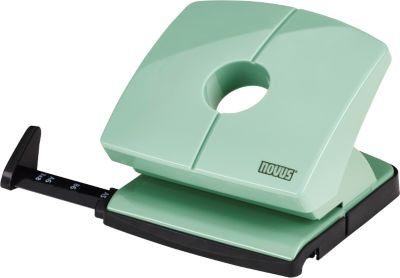 Locher NOVUS B 220, bis zu 20 Blatt, für A4/A5/A6/B5/B6/US/3x8/Folio, Anschlagschiene, Vollmetall & Kunststoff, mellow-mint