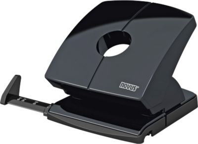 Locher Novus B 230, Vollmetallgerät, Hochglanzoberteil, bis 30 Blatt, schwarz glänzend