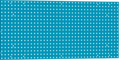 Lochplatte WFI, Wandmontage, Lochgrösse 9 x 9 mm & Lochabstand 38 mm, L 1150 x H 750 mm, Stahlblech, azurblau RAL 5009