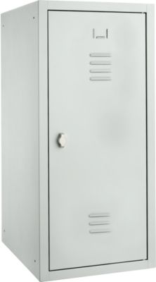 Locker, plaatstaal, B 400 x D 500 x H 1000 mm, veiligheidsslot met draaigrendel, gemonteerd, lichtgrijs