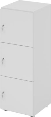 Lockerkast Topas Line, 3 x ordnerhoogte, 3 vakken, cilinderslot, B 400 x D 420 x H 1100 mm, grijs/grijs