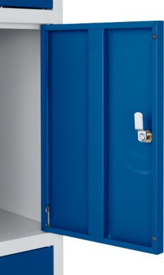 Lockerzuil, met cilinderslot, blank aluminiumkleurig/gentiaanblauw