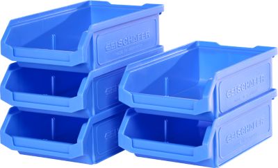 Lot économique de bacs à bec SSI Schaefer série PROFI LF 210, polypropylène, L 168 x l 103 x H 52 mm, 0,5 l, bleu, 5 pièces