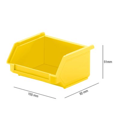 Magazijnbak LF 110 SSI Schäfer  - polypropeen - L 92 x B 100 x H 50 mm - 0,26 l - geel