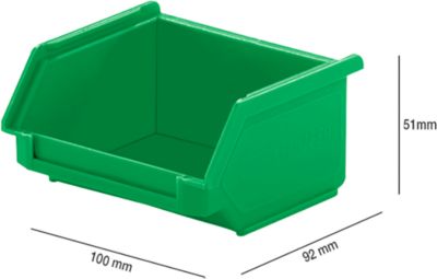 Magazijnbak LF 110 SSI Schäfer  - polypropeen - L 92 x B 100 x H 50 mm - 0,26 l - groen
