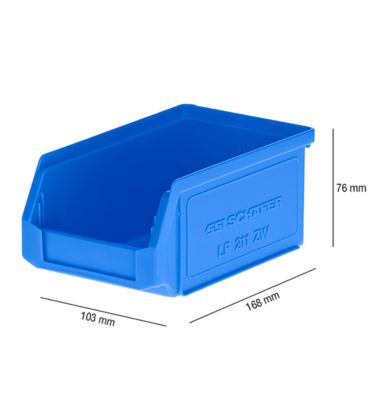Magazijnbak LF 211 SSI Schäfer - polypropeen - L 168 x B 103 x H 76 mm - 0,9 l - blauw