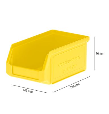 Magazijnbak LF 211 SSI Schäfer - polypropeen - L 168 x B 103 x H 76 mm - 0,9 l - geel
