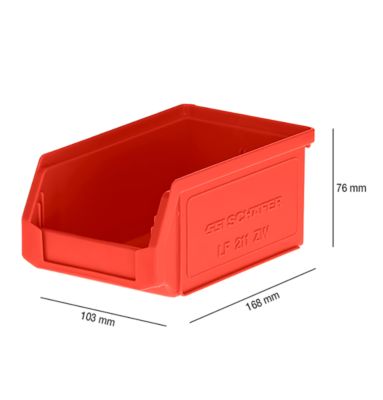 Magazijnbak LF 211 SSI Schäfer - polypropeen - L 168 x B 103 x H 76 mm - 0,9 l - rood