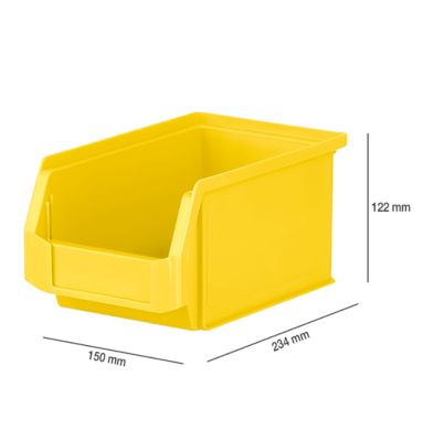 Magazijnbak LF 221 SSI Schäfer - polypropeen - L 234 x B 150 x H 122 mm - 2,7 l - geel