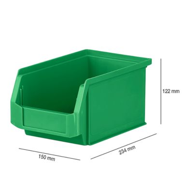 Magazijnbak LF 221 SSI Schäfer - polypropeen - L 234 x B 150 x H 122 mm - 2,7 l - groen