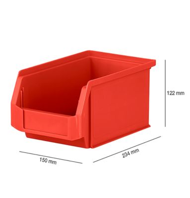 Magazijnbak LF 221 SSI Schäfer - polypropeen - L 234 x B 150 x H 122 mm - 2,7 l - rood