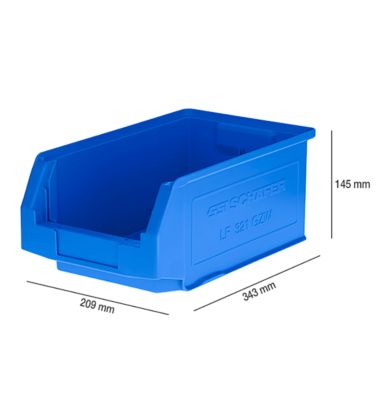 Magazijnbak LF 321 SSI Schäfer - polypropeen - L 343 x B 209 x H 145 mm - 7,5 l - blauw
