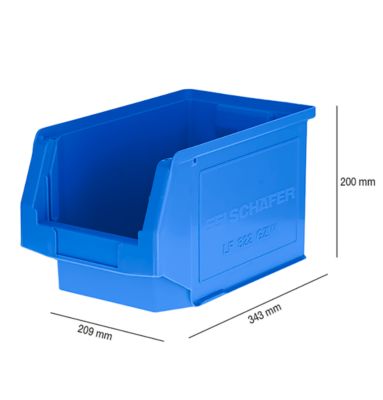 Magazijnbak LF 322 SSI Schäfer - polypropeen - L 343 x B 209 x H 200 mm - 10,4 l - blauw