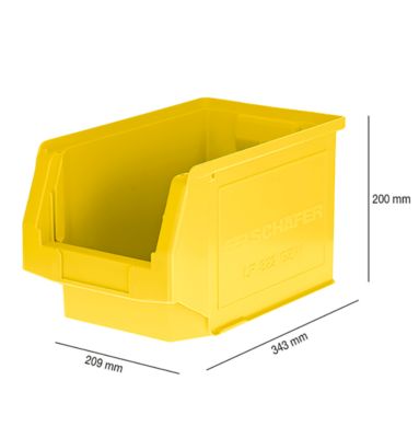 Magazijnbak LF 322 SSI Schäfer - polypropeen - L 343 x B 209 x H 200 mm - 10,4 l - geel