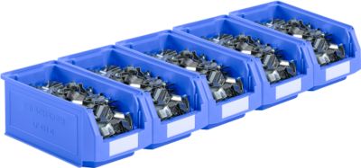 Magazijnbak LF 421 SSI Schäfer - polypropeen - L 380 x B 185 x H 154 mm - 7,8 l - blauw - voordelset: 5 stuks