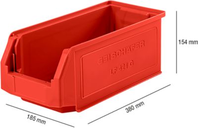 Magazijnbak LF 421 SSI Schäfer - polypropeen - L 380 x B 185 x H 154 mm - 7,8 l - rood