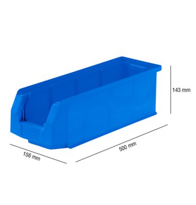 Magazijnbak LF 511 SSI Schäfer - polypropeen - L 500 x B 156 x H 143 mm - 7,6 l - blauw