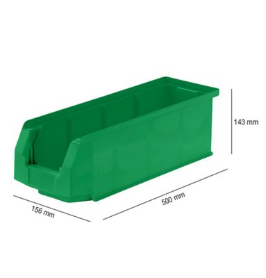 Magazijnbak LF 511 SSI Schäfer - polypropeen - L 500 x B 156 x H 143 mm - 7,6 l - groen