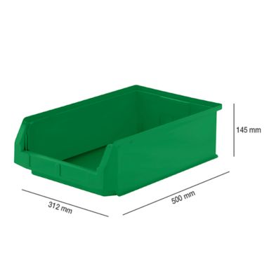 Magazijnbak LF 531 SSI Schäfer - polypropeen - L 500 x B 312 x H 145 mm - 16,5 l - groen