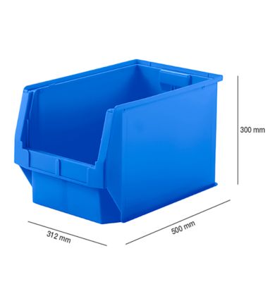 Magazijnbak LF 533 SSI Schäfer - polypropeen - L 500 x B 312 x H 300 mm - 38 l - blauw