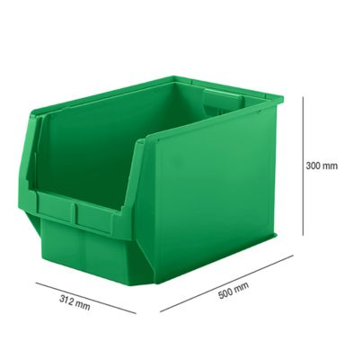 Magazijnbak LF 533 SSI Schäfer - polypropeen - L 500 x B 312 x H 300 mm - 38 l - groen