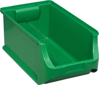 Magazijnbak serie Base 4 - polypropeen - B 205 x D 335 x H 150 mm - 7,6 l - groen - 12 stuks - ons merk Schäfer Shop Pure