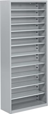 Magazinregal, 1690 mm hoch, 11 Böden, ohne Kästen, hellsilber