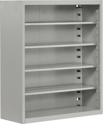 Magazinregal, 830 mm hoch, 4 Böden, ohne Kästen, weissaluminium 