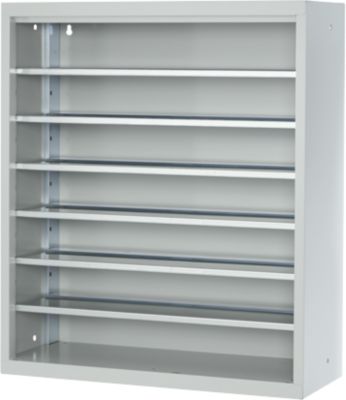 Magazinregal, 830 mm hoch, 6 Böden, ohne Kästen, lichtgrau 